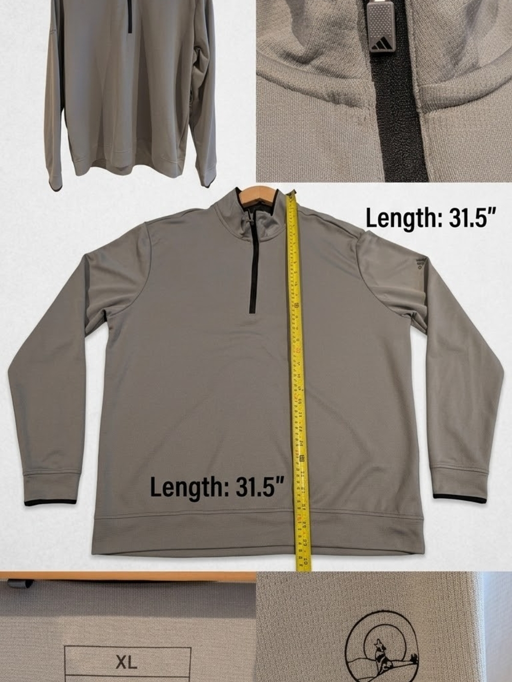 Adidas Golf 1/4 Zip Pullover XL Gray - Summerland Golf & CC Logo